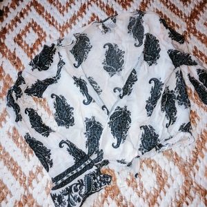 Paisley Tie Crop Top